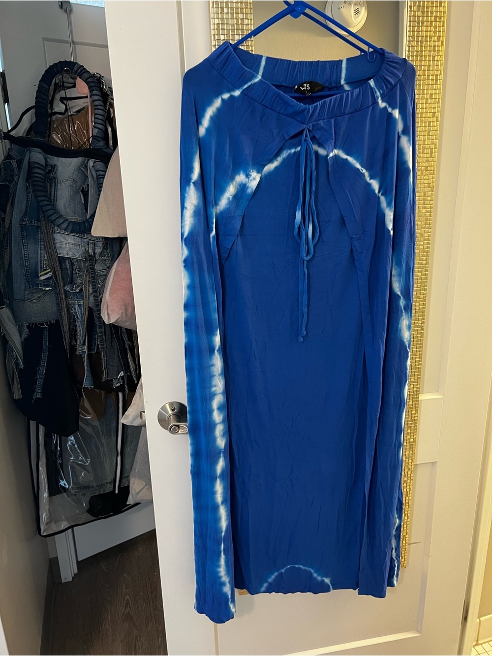 long tall sally Blue Tie-Dye Maxi Skirt SIZE 8
